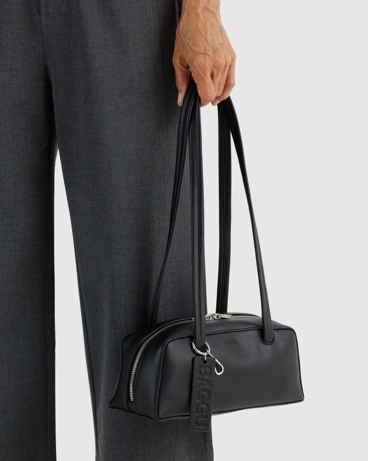 SMALL RECYCLED LEATHER BOWLER BAG - US 7464